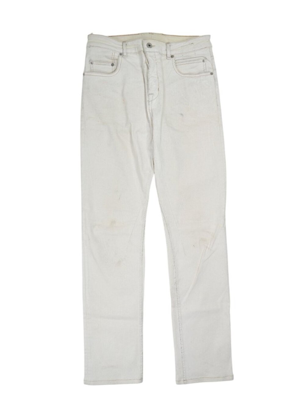 Rick Owens DRKSHDW Sombra Oscura Detroit Cropped Cut Jeans in White